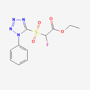 molecular formula C11H11FN4O4S B13696350 Ethyl 2-Fluoro-2-[(1-phenyl-5-tetrazolyl)sulfonyl]acetate 