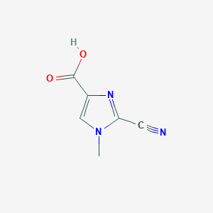 molecular formula C6H5N3O2 B13696356 2-Cyano-1-methylimidazole-4-carboxylic Acid 