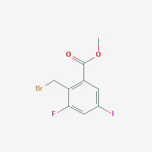 molecular formula C9H7BrFIO2 B13696378 Methyl 2-(Bromomethyl)-3-fluoro-5-iodobenzoate 