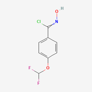 molecular formula C8H6ClF2NO2 B13696404 4-(Difluoromethoxy)-N-hydroxybenzimidoyl Chloride CAS No. 109888-64-4