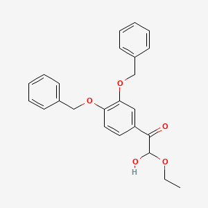 molecular formula C24H24O5 B1369642 1-[3,4-Bis(phenylmethoxy)phenyl]-2-ethoxy-2-hydroxyethanone 