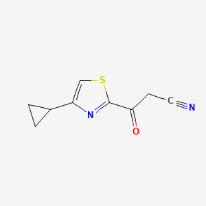 molecular formula C9H8N2OS B13696424 3-(4-Cyclopropyl-2-thiazolyl)-3-oxopropanenitrile 