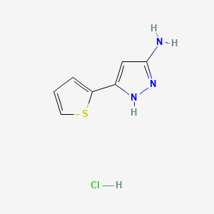 molecular formula C7H8ClN3S B13696459 3-Amino-5-(2-thienyl)-1H-pyrazole Hydrochloride 