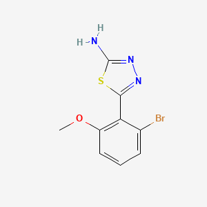 molecular formula C9H8BrN3OS B13696473 2-Amino-5-(2-bromo-6-methoxyphenyl)-1,3,4-thiadiazole 