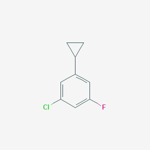 molecular formula C9H8ClF B13696523 1-Chloro-3-cyclopropyl-5-fluorobenzene 