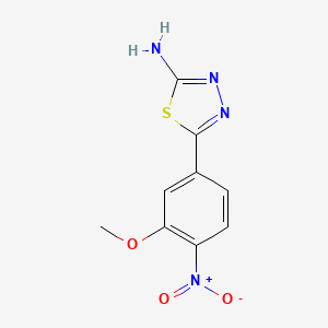 molecular formula C9H8N4O3S B13696528 5-(3-Methoxy-4-nitrophenyl)-1,3,4-thiadiazol-2-amine 