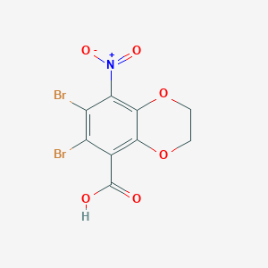 molecular formula C9H5Br2NO6 B1369653 6,7-二溴-8-硝基-2,3-二氢苯并[b][1,4]二噁英-5-羧酸 CAS No. 66411-18-5