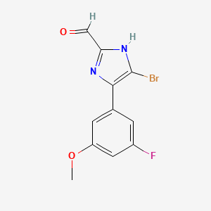 molecular formula C11H8BrFN2O2 B13696531 5-Bromo-4-(3-fluoro-5-methoxyphenyl)imidazole-2-carbaldehyde 