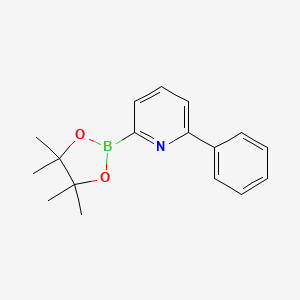 molecular formula C17H20BNO2 B13696532 2-Phenyl-6-(4,4,5,5-tetramethyl-1,3,2-dioxaborolan-2-YL)pyridine 