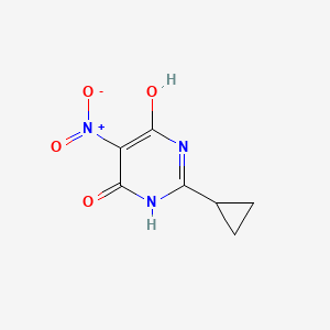molecular formula C7H7N3O4 B1369655 2-环丙基-5-硝基嘧啶-4,6-二醇 CAS No. 75438-77-6