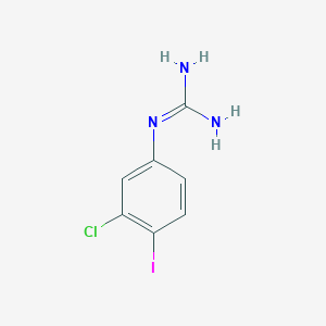 molecular formula C7H7ClIN3 B13696584 1-(3-Chloro-4-iodophenyl)guanidine 