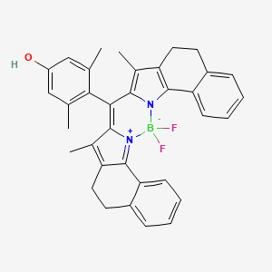 molecular formula C35H31BF2N2O B13696586 4-(2,2-Difluoro-14,18-dimethyl-3-aza-1-azonia-2-boranuidaheptacyclo[15.11.0.03,15.04,13.05,10.019,28.022,27]octacosa-1(28),4(13),5,7,9,14,16,18,22,24,26-undecaen-16-yl)-3,5-dimethylphenol 