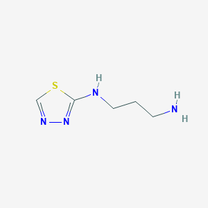 molecular formula C5H10N4S B1369659 2-(3-Aminopropylamino)-1,3,4-thiadiazole 