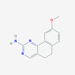 molecular formula C13H13N3O B13696592 2-Amino-9-methoxy-5,6-dihydrobenzo[h]quinazoline 