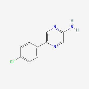 molecular formula C10H8ClN3 B1369662 5-(4-氯苯基)吡嗪-2-胺 CAS No. 59489-72-4
