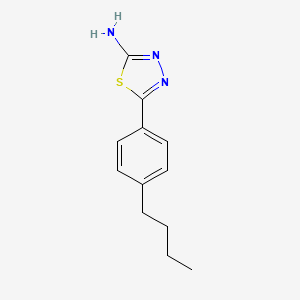 molecular formula C12H15N3S B13696628 5-(4-Butylphenyl)-1,3,4-thiadiazol-2-amine 