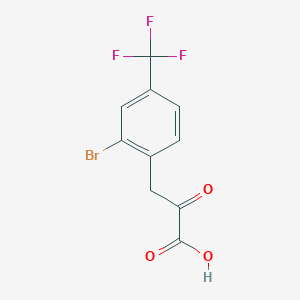 molecular formula C10H6BrF3O3 B13696629 3-[2-Bromo-4-(trifluoromethyl)phenyl]-2-oxopropanoic acid 