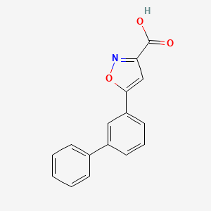 molecular formula C16H11NO3 B13696695 5-(3-Biphenylyl)isoxazole-3-carboxylic Acid 