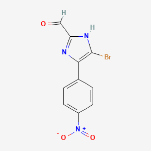 molecular formula C10H6BrN3O3 B13696708 5-Bromo-4-(4-nitrophenyl)imidazole-2-carbaldehyde 