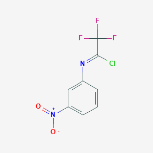 molecular formula C8H4ClF3N2O2 B13696719 2,2,2-Trifluoro-N-(3-nitrophenyl)acetimidoyl Chloride 