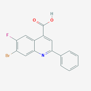 molecular formula C16H9BrFNO2 B13696737 7-Bromo-6-fluoro-2-phenylquinoline-4-carboxylic Acid 