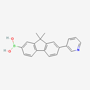 molecular formula C20H18BNO2 B13696763 9,9-Dimethyl-7-(3-pyridyl)-9H-fluorene-2-boronic Acid 