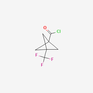 molecular formula C7H6ClF3O B13696772 3-(Trifluoromethyl)bicyclo[1.1.1]pentane-1-carbonyl Chloride 