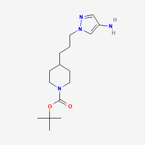 molecular formula C16H28N4O2 B13696804 4-Amino-1-[3-(1-Boc-4-piperidyl)propyl]pyrazole CAS No. 1625680-28-5