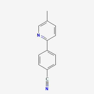 molecular formula C13H10N2 B1369685 4-(5-甲基-2-吡啶基)苯甲腈 CAS No. 102672-85-5