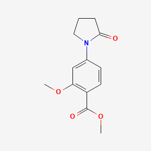 molecular formula C13H15NO4 B13696885 Methyl 2-methoxy-4-(2-oxopyrrolidin-1-YL)benzoate 