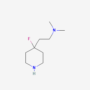 molecular formula C9H19FN2 B13696922 2-(4-Fluoro-4-piperidyl)-N,N-dimethylethanamine 