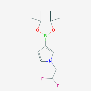 molecular formula C12H18BF2NO2 B13696935 1-(2,2-Difluoroethyl)-3-(4,4,5,5-tetramethyl-1,3,2-dioxaborolan-2-YL)-pyrrole 