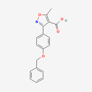 molecular formula C18H15NO4 B13696955 3-[4-(Benzyloxy)phenyl]-5-methylisoxazole-4-carboxylic Acid 