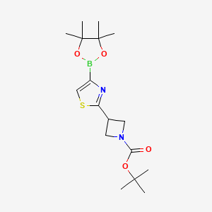 molecular formula C17H27BN2O4S B13696979 2-(1-Boc-3-azetidinyl)thiazole-4-boronic Acid Pinacol Ester 