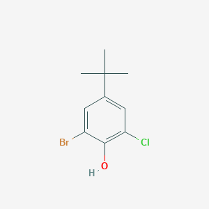 molecular formula C10H12BrClO B13697036 2-Bromo-4-(tert-butyl)-6-chlorophenol 