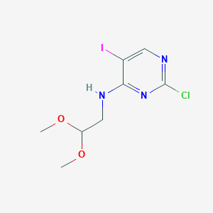 molecular formula C8H11ClIN3O2 B13697052 2-Chloro-N-(2,2-dimethoxyethyl)-5-iodopyrimidin-4-amine 