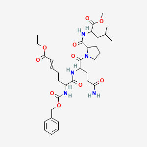 Ethyl (S,E)-7-[[(S)-5-Amino-1-[(S)-2-[[(S)-1-methoxy-4-methyl-1-oxo-2-pentyl]carbamoyl]-1-pyrrolidinyl]-1,5-dioxo-2-pentyl]amino]-6-(Cbz-amino)-7-oxo-2-heptenoate