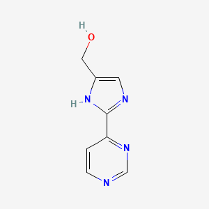 molecular formula C8H8N4O B13697069 2-(4-Pyrimidinyl)imidazole-5-methanol 