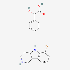 molecular formula C19H21BrN2O3 B13697099 6-bromo-2,3,4,4a,5,9b-hexahydro-1H-pyrido[4,3-b]indole;2-hydroxy-2-phenylacetic acid 