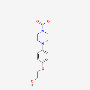 molecular formula C17H26N2O4 B13697123 2-[4-(4-Boc-1-piperazinyl)phenoxy]ethanol 