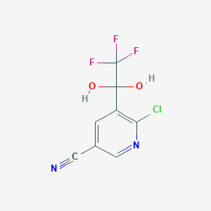 6-Chloro-5-(2,2,2-trifluoro-1,1-dihydroxyethyl)nicotinonitrile