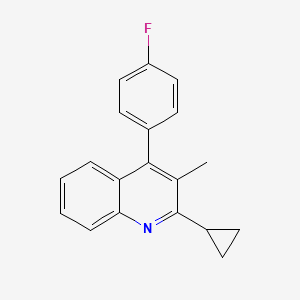 molecular formula C19H16FN B1369716 2-Cyclopropyl-4-(4-fluorophenyl)-3-methylquinoline 