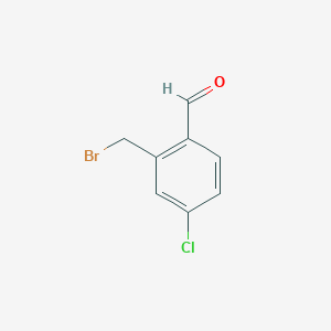 molecular formula C8H6BrClO B13697185 2-(Bromomethyl)-4-chlorobenzaldehyde 