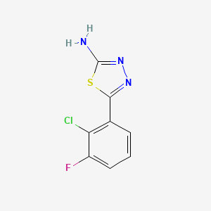 molecular formula C8H5ClFN3S B13697209 2-Amino-5-(2-chloro-3-fluorophenyl)-1,3,4-thiadiazole 