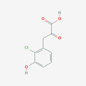 molecular formula C9H7ClO4 B13697210 3-(2-Chloro-3-hydroxyphenyl)-2-oxopropanoic acid 