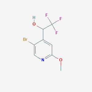 molecular formula C8H7BrF3NO2 B13697214 5-Bromo-2-methoxy-alpha-(trifluoromethyl)pyridine-4-methanol 