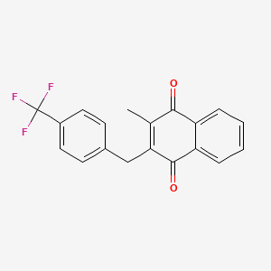 molecular formula C19H13F3O2 B13697264 2-Methyl-3-[4-(trifluoromethyl)benzyl]-1,4-naphthoquinone 