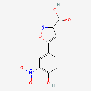 molecular formula C10H6N2O6 B13697298 5-(4-Hydroxy-3-nitrophenyl)isoxazole-3-carboxylic Acid 