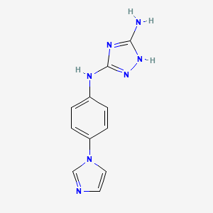 molecular formula C11H11N7 B1369732 N3-(4-(1H-Imidazol-1-yl)phenyl)-1H-1,2,4-triazole-3,5-diamine CAS No. 443799-45-9