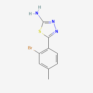 molecular formula C9H8BrN3S B13697344 2-Amino-5-(2-bromo-4-methylphenyl)-1,3,4-thiadiazole 